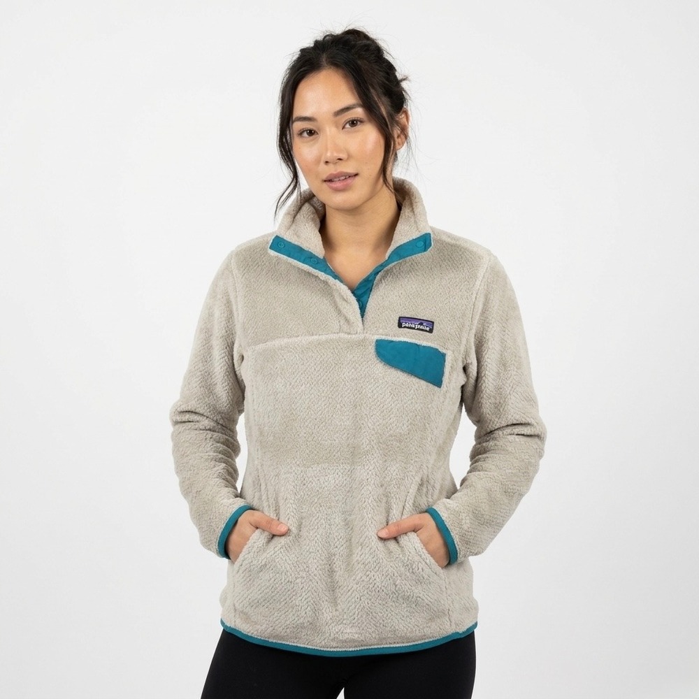 Patagonia Re-Tool Snap-T Fleece‎ Pullover Womens XS Gray Teal 25442 Polartec